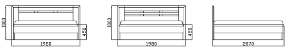 Schema postele Cora 180x200cm